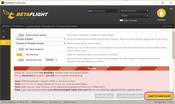 Betaflight 配置器-本地固件