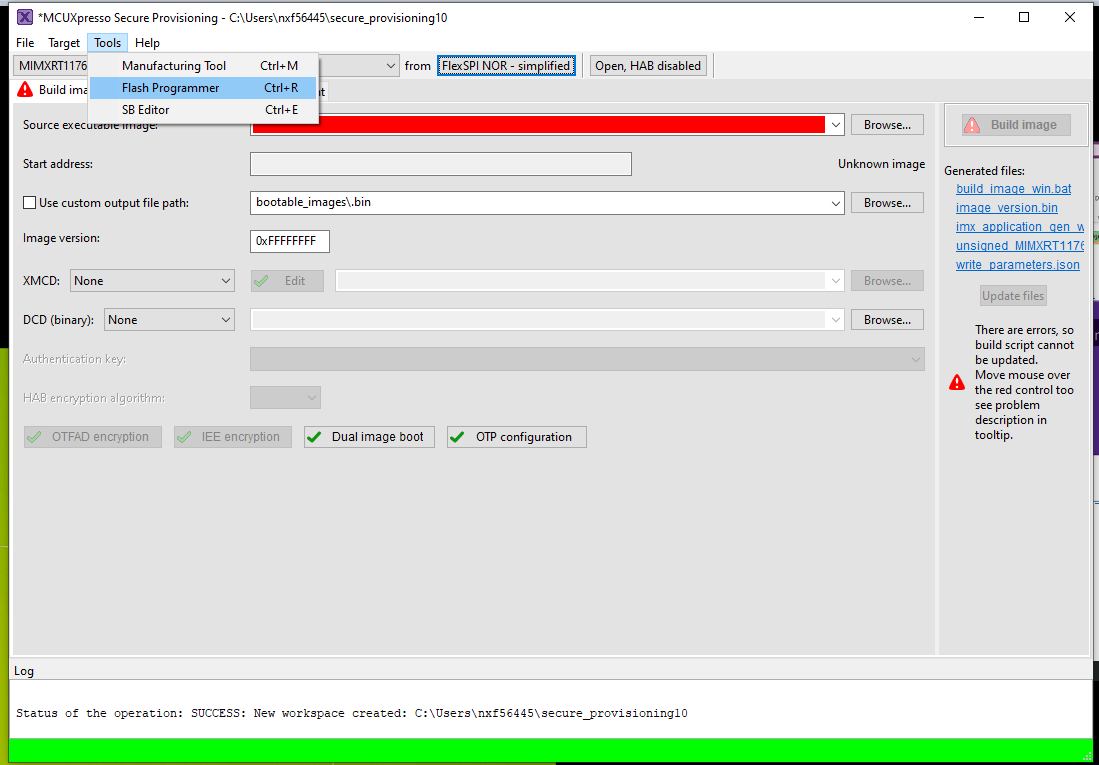 Flash bootloader through Secure provisioning - Step 5