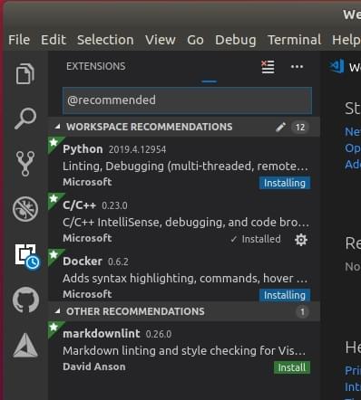 PX4 завантажено в VSCode Explorer