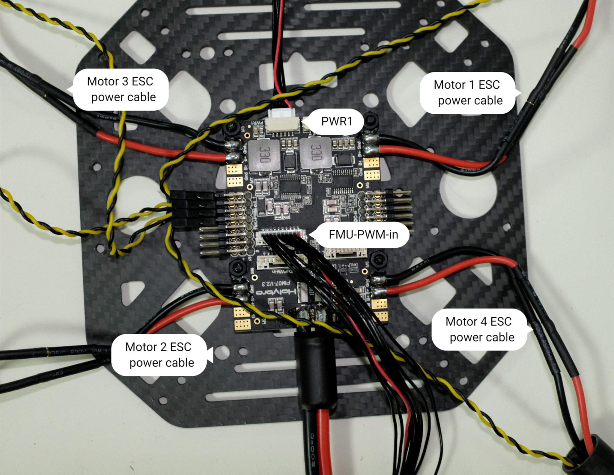 Flight controller/Power module PWM and Power connections